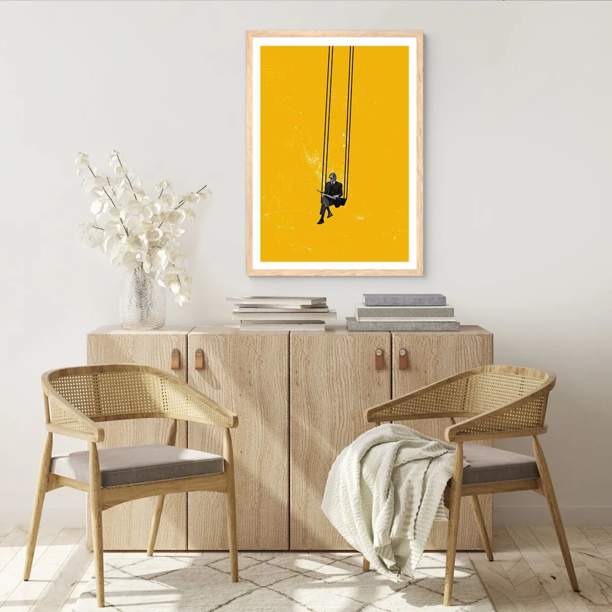 Plagát v ráme zo svetlého duba - Deň ako každý iný - 70x100 cm