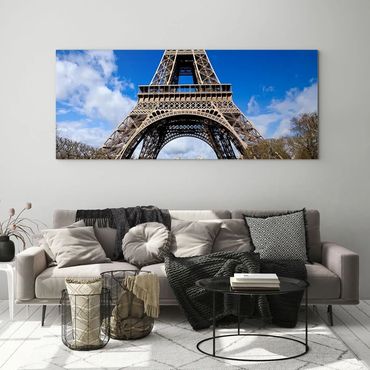 Obraz na skle - Celý Paríž pri jej nohách - 100x40 cm