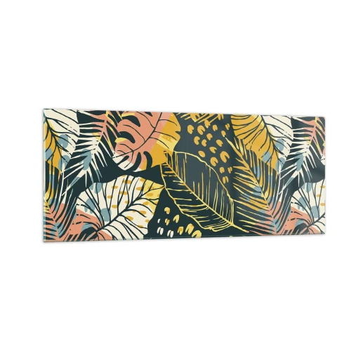 Obraz na skle - Listová fantázia - 100x40 cm