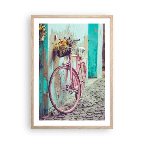 Plagát v ráme zo svetlého duba - Hneď sa vrátim - 50x70 cm