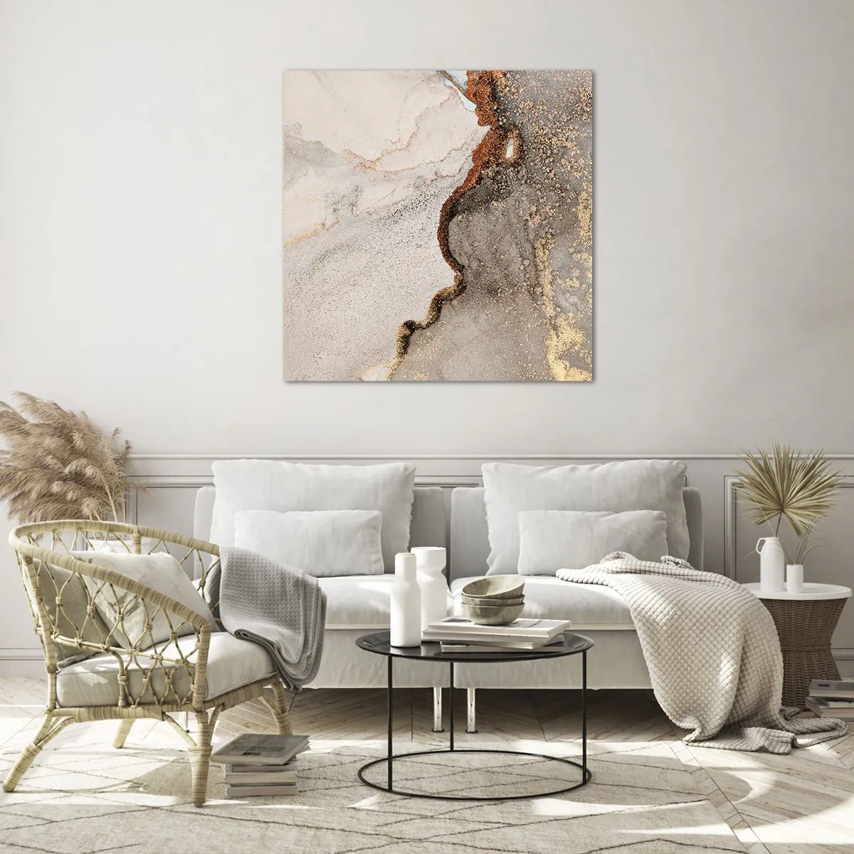 Obraz na skle - Na hranici farieb - 70x70 cm