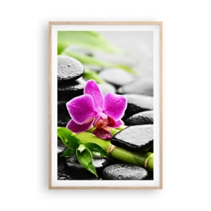 Plagát v ráme zo svetlého duba - V pokojnej rovnováhe - 61x91 cm