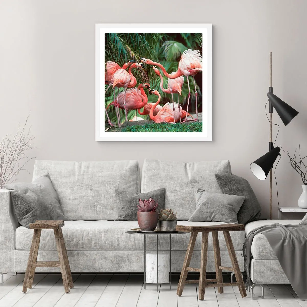 Plagát v bielom ráme - Popoludňajšie klebety - 30x30 cm