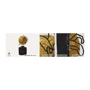 Vzorka fototapety Premium Sand - Krása, ktorá má cenu zlata - Váza, Kvety, Minimalizmus - 100x30 cm