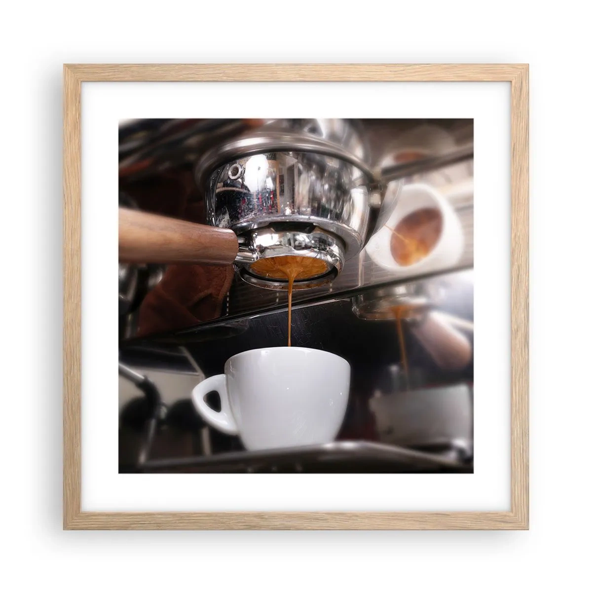 Plagát v ráme zo svetlého duba - Dobrá chvíľa dňa - 40x40 cm