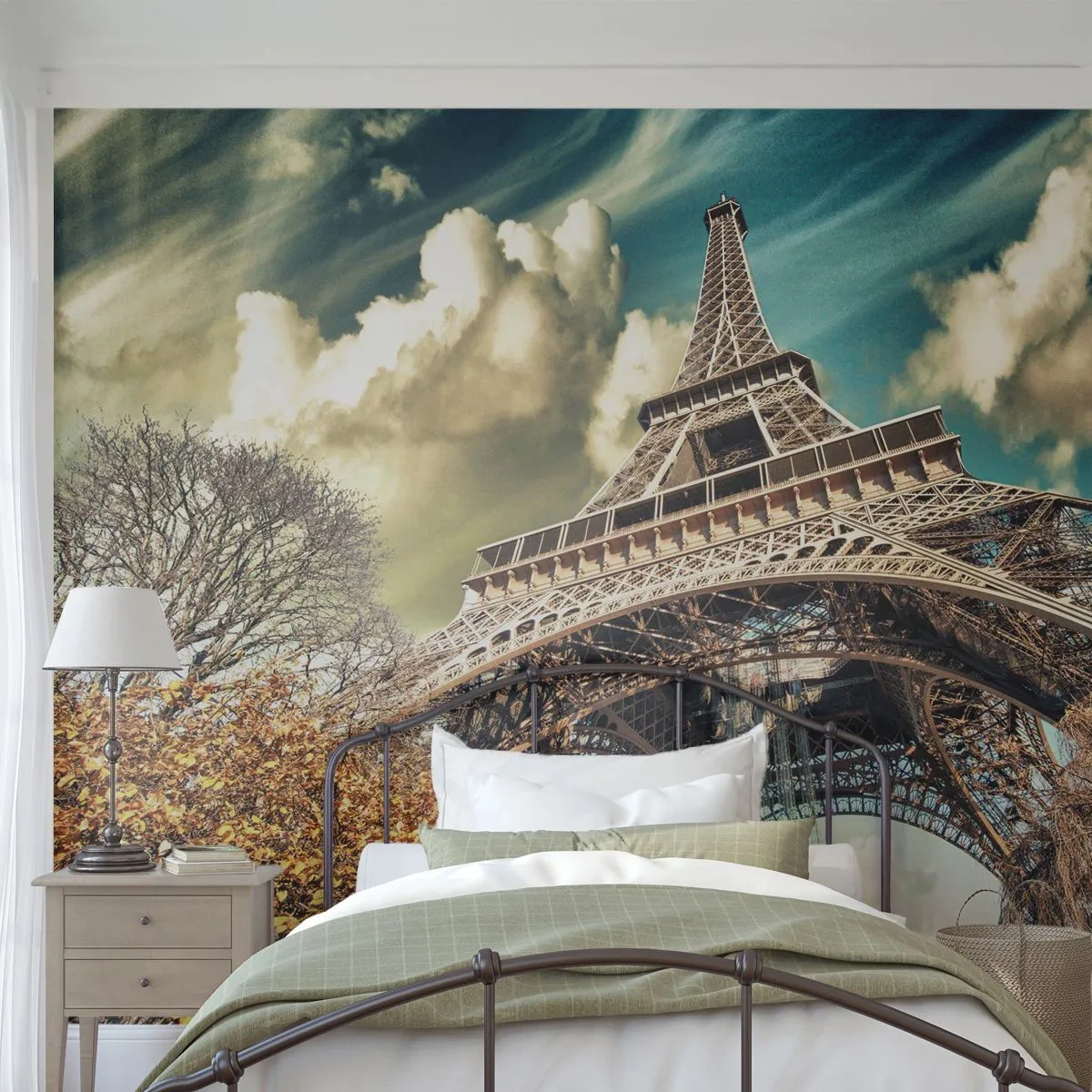 Samolepiaca Fototapeta Deluxe Sticker - A na jeseň v Paríži… - Mesto, Paríž, Eiffelova veža - 250x175 cm