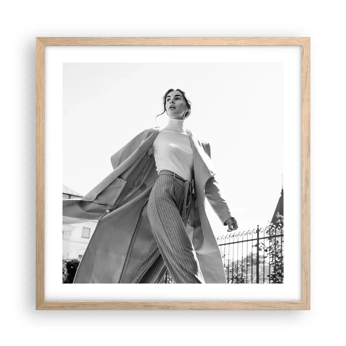 Plagát v ráme zo svetlého duba - Ideš so mnou? - 50x50 cm