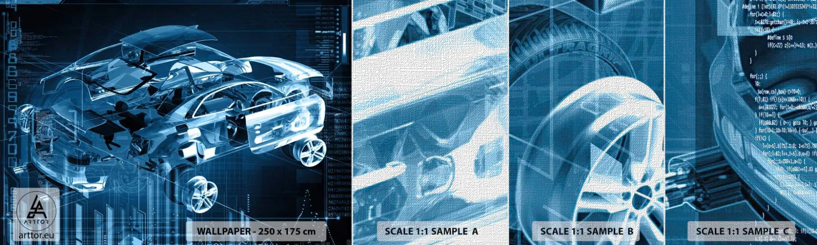 Vzorka fototapety Premium Canvas - Inžinierska anatómia - Automobilový priemysel, Auto, koncepcia - 100x30 cm