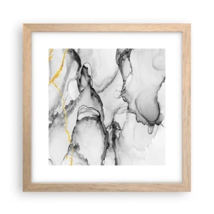 Plagát v ráme zo svetlého duba - Kompozícia so zlatým motívom - 30x30 cm