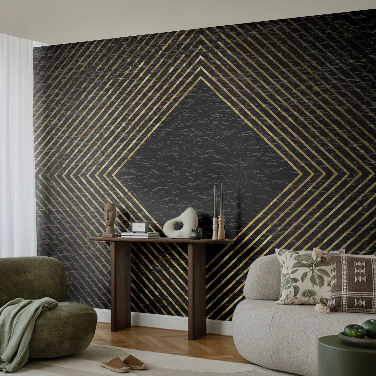 Fototapeta Premium Canvas - Geometria v štýle glamour - Art Deco, Moderné, Glamour - 250x175 cm