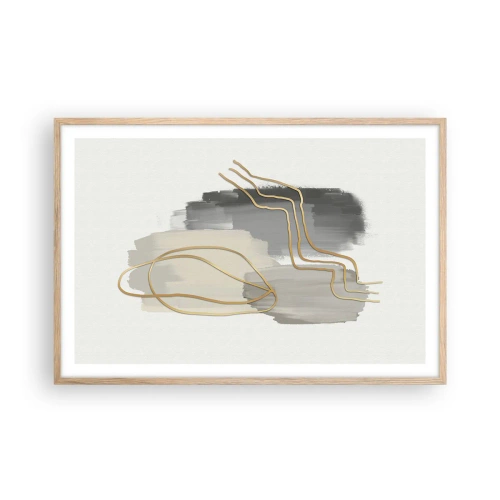 Plagát v ráme zo svetlého duba - Trvanie a pohyb - 91x61 cm