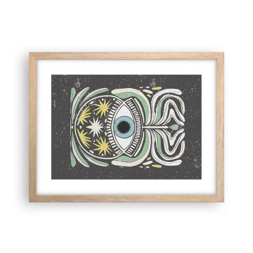 Plagát v ráme zo svetlého duba - Kmeňové rituály - 40x30 cm