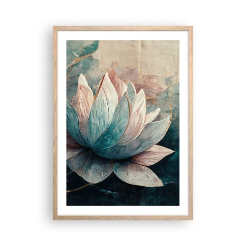 Plagát v ráme zo svetlého duba - Hviezdy a jazero - 50x70 cm