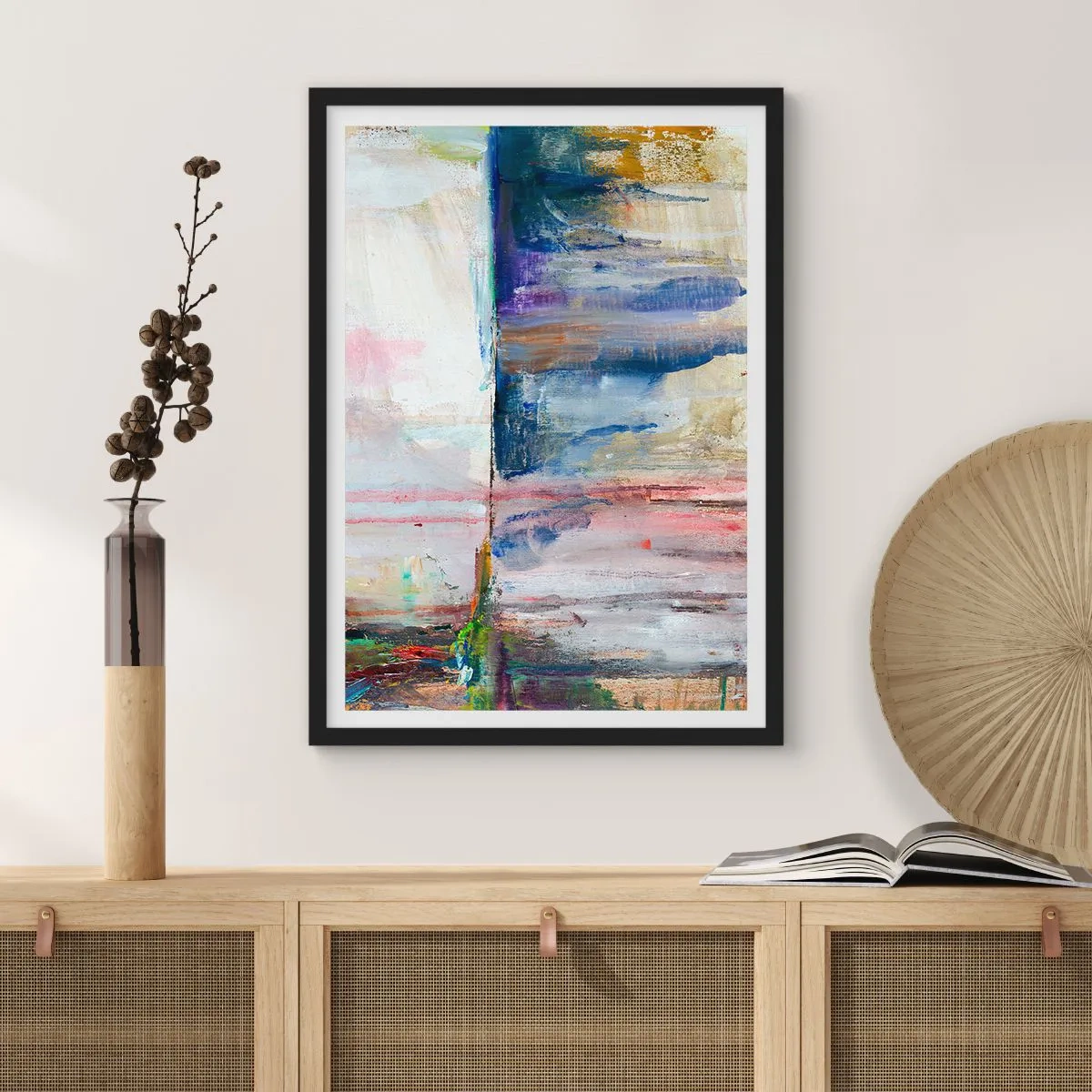 Plagát v čiernom ráme - Farebné dojmy a asociácie - 70x100 cm