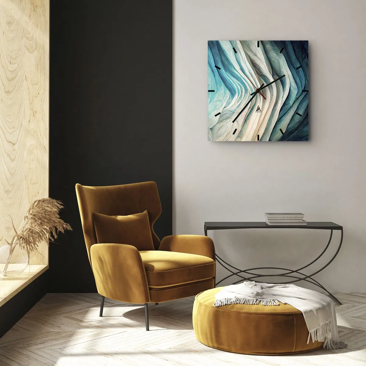 Nástenné hodiny - Modrá neukojiteľnosť - 30x30 cm