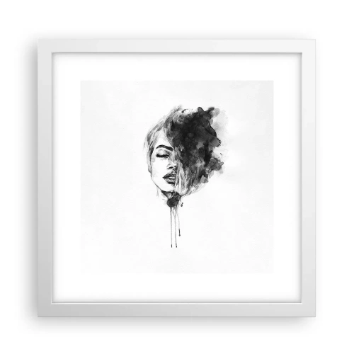 Plagát v bielom ráme - O čom sníva dievča - 30x30 cm