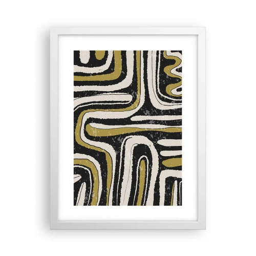 Plagát v bielom ráme - Kompozícia: trakty a uličky - 30x40 cm