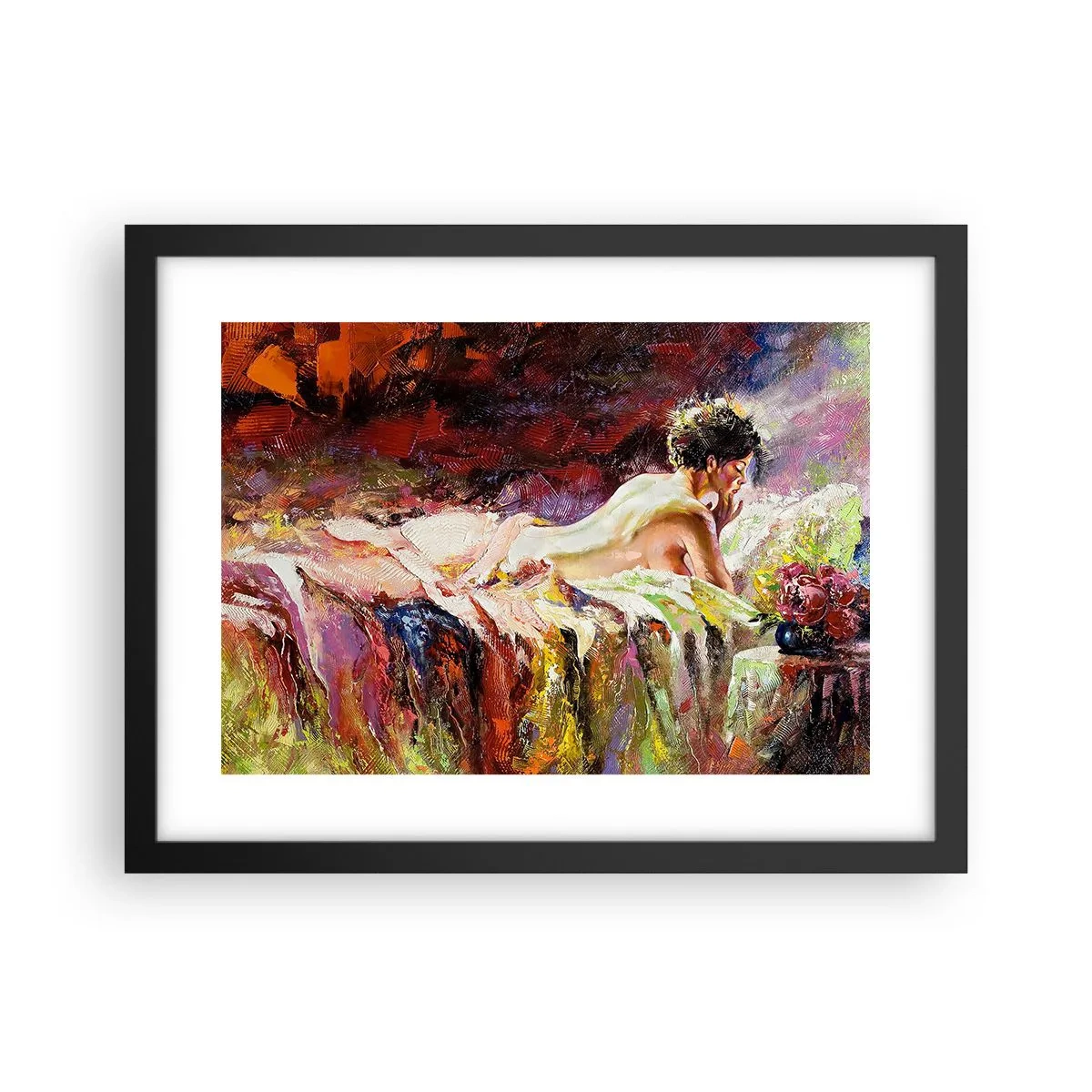 Plagát v čiernom ráme - Zamyslená Venuša - 40x30 cm