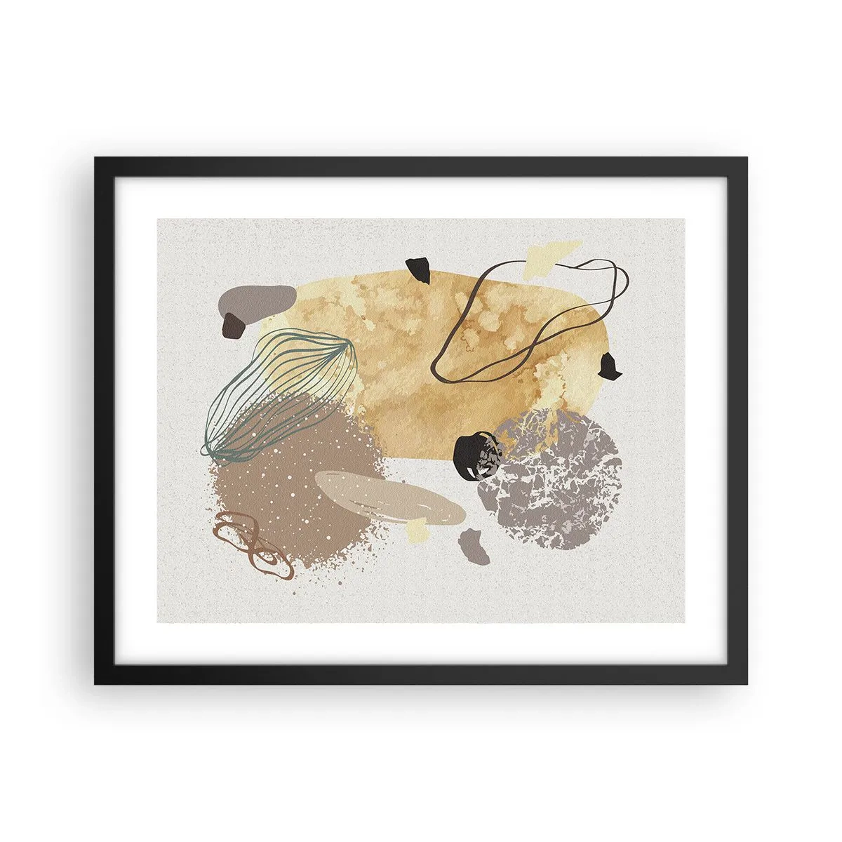 Plagát v čiernom ráme - Abstraktná slivka - 50x40 cm