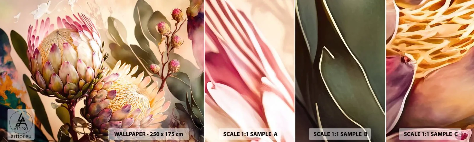 Vzorka Fototapeta Standard Eco - Nežne objaté - Kvety, Rastliny, Botanika - 100x30 cm