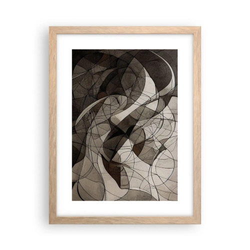 Plagát v ráme zo svetlého duba - Obeh farieb Zeme - 30x40 cm