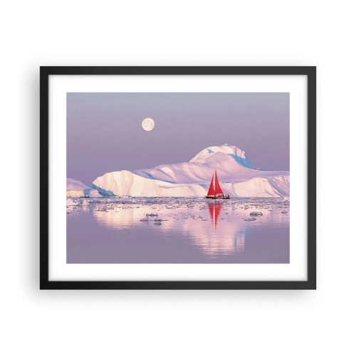 Plagát v čiernom ráme - Žiar plachty, chlad ľadu - 50x40 cm