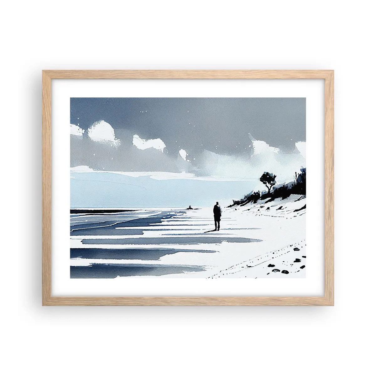 Plagát v ráme zo svetlého duba - O samote - 50x40 cm