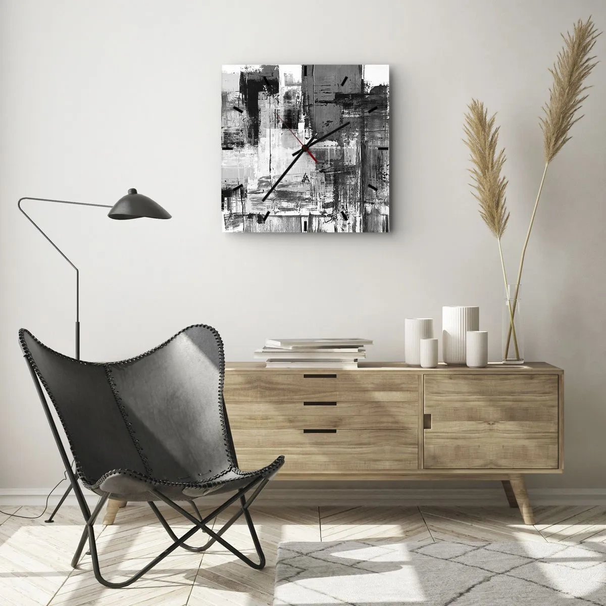 Nástenné hodiny - Sivé je krásne - 30x30 cm