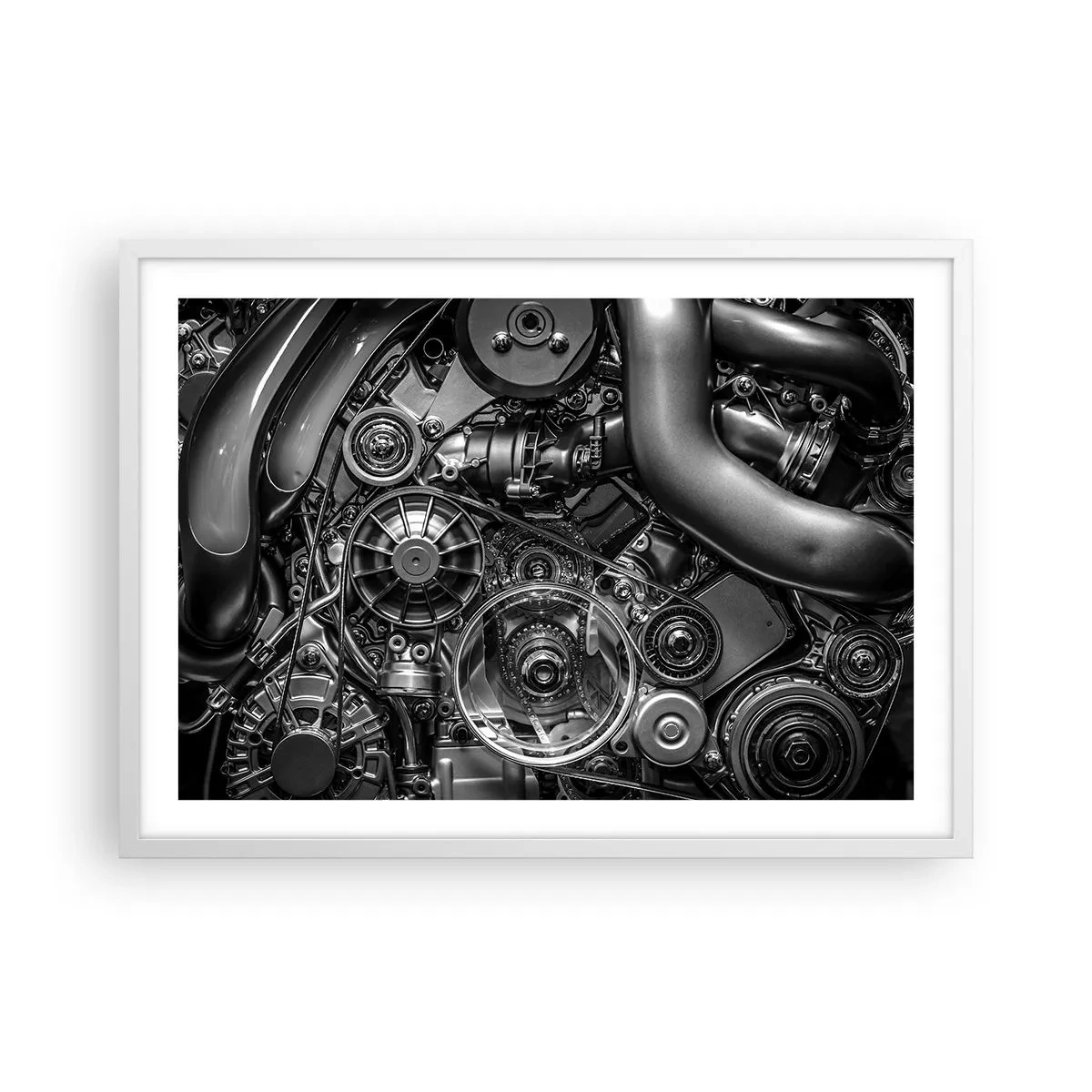 Plagát v bielom ráme - Poézia mechaniky - 70x50 cm