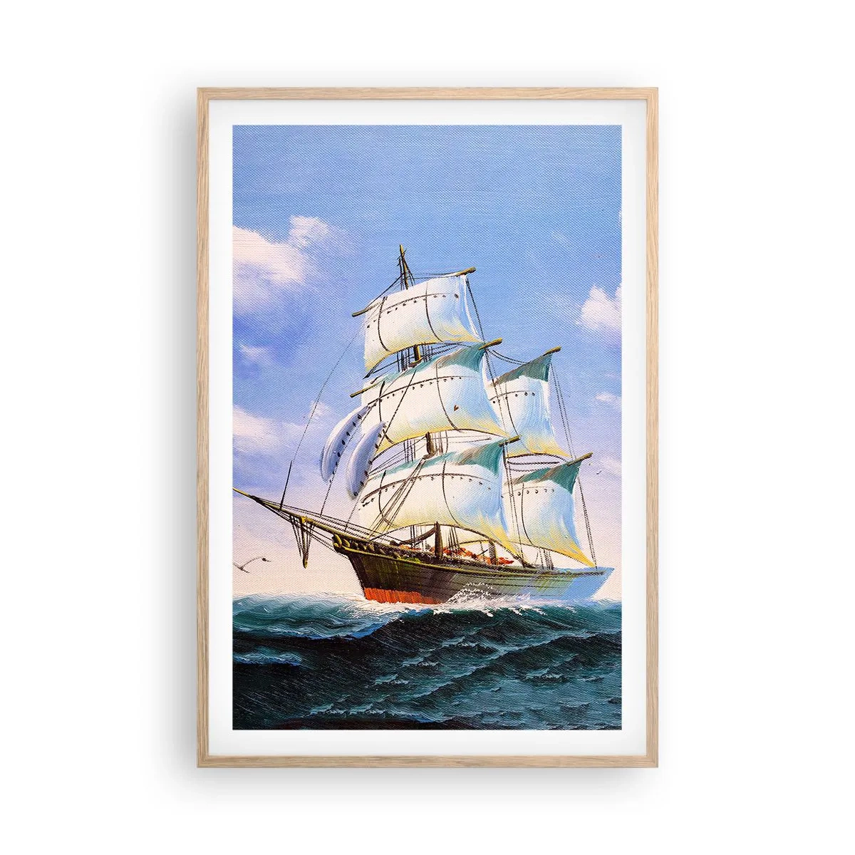 Plagát v ráme zo svetlého duba - Hrdo s vetrom - 61x91 cm