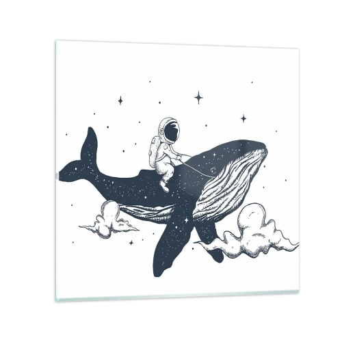 Obraz na skle - Vesmírne dobrodružstvo - 60x60 cm