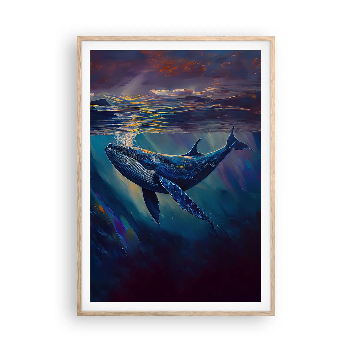 Plagát v ráme zo svetlého duba - Vitaj v mojom svete - 70x100 cm