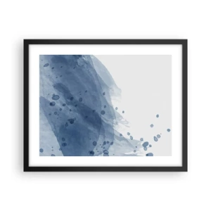 Plagát v čiernom ráme - Modrý tyl - 50x40 cm