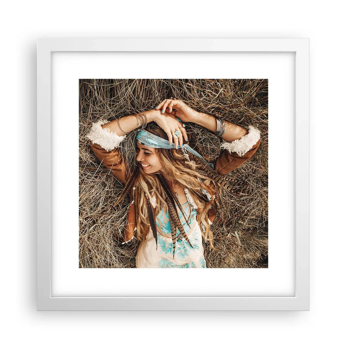 Plagát v bielom ráme - Na ceste do leta lásky - 30x30 cm