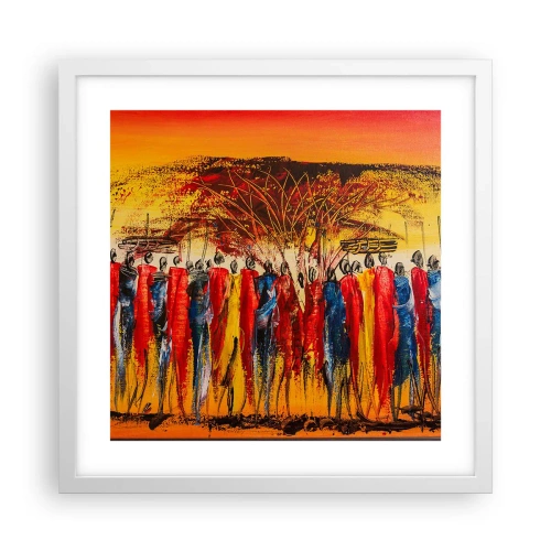 Plagát v bielom ráme - Tam, tam, tam, tam idú - 40x40 cm