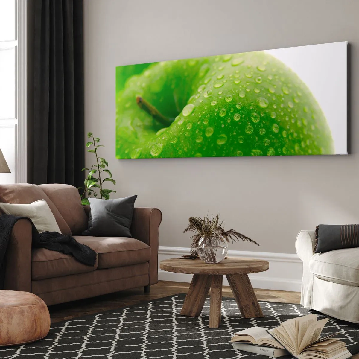 Obraz na plátne - Zelená studená sviežosť - 100x40 cm