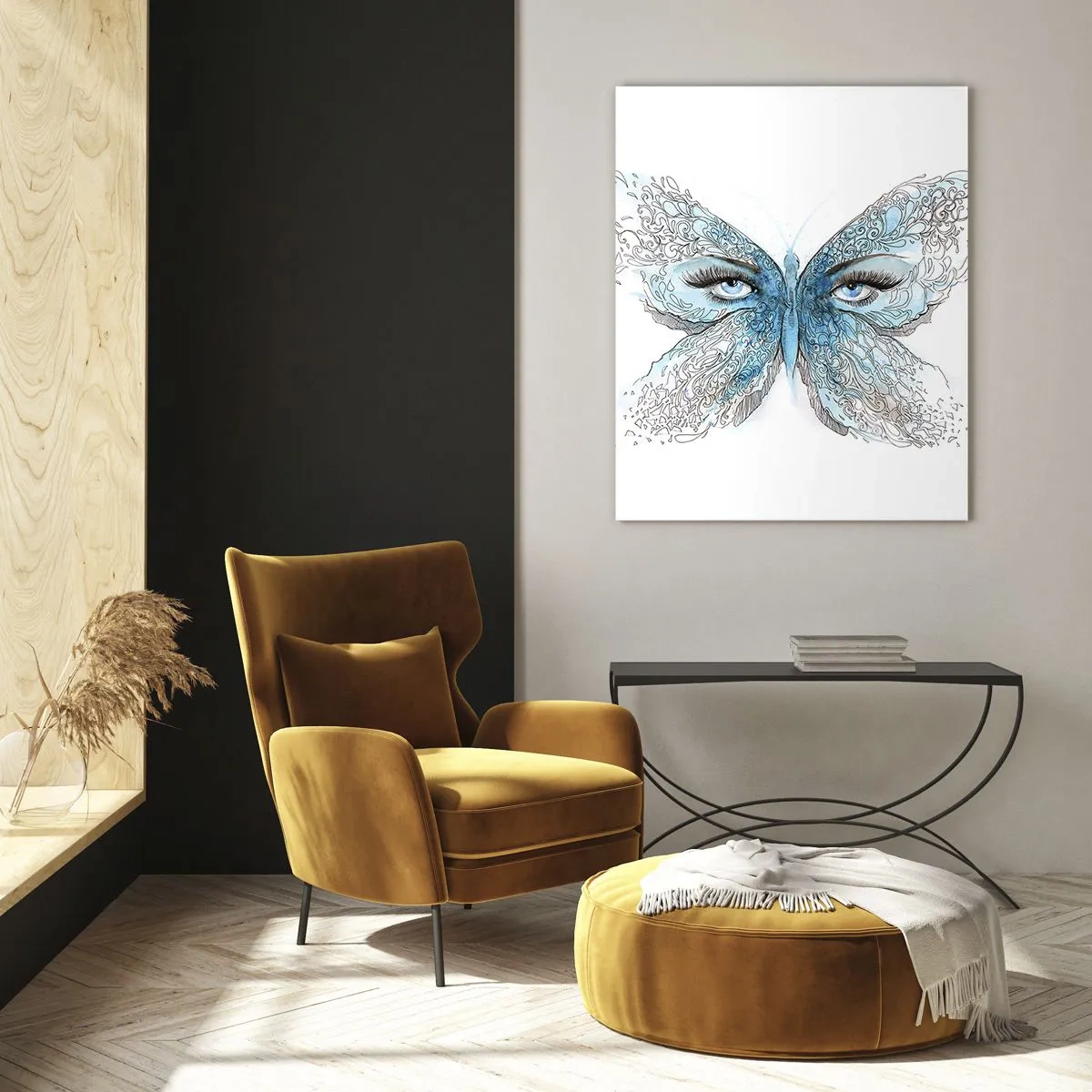 Obraz na skle - Sýkorka modrinka eros - 50x70 cm