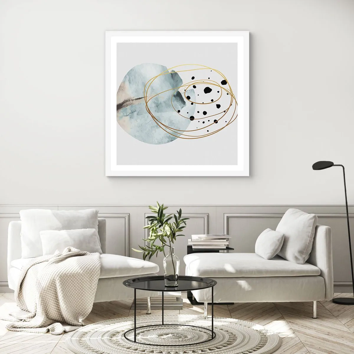 Plagát v bielom ráme - V objatí priestoru - 50x50 cm