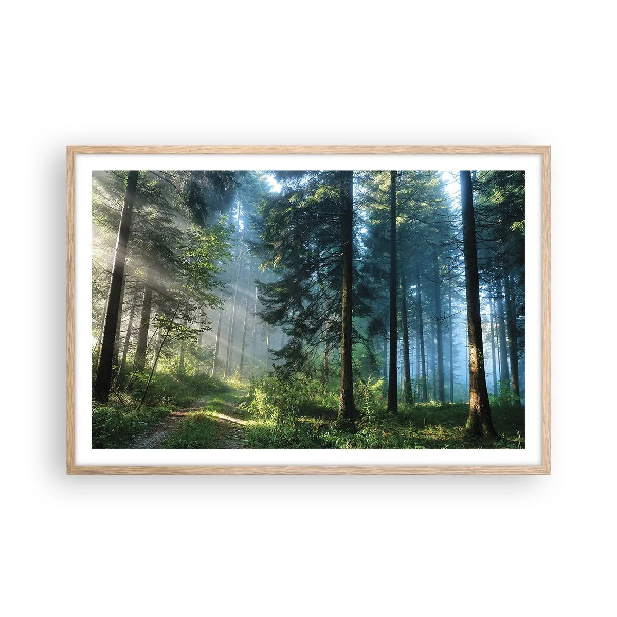 Plagát v ráme zo svetlého duba - Žiariaci za úsvitu - 91x61 cm