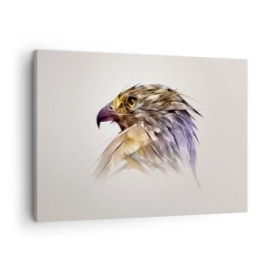 Obraz na plátne - Umelecký portrét orla v pastelových odtieňoch - 70x50cm - Portrét bojovníka - Moderná nástenná dekorácia do obývacej izby a spálne ARTTOR