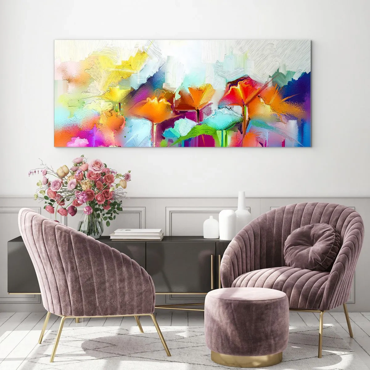 Obraz na skle - Dúha rozkvitla - 120x50 cm