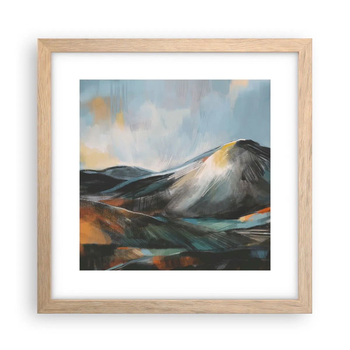 Plagát v ráme zo svetlého duba - Surové a krásne - 30x30 cm