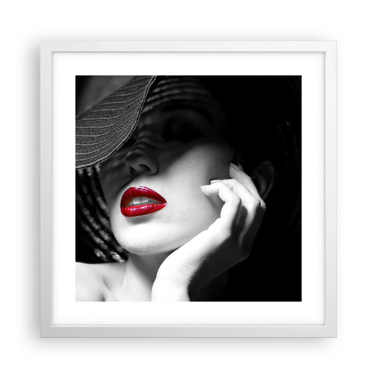Plagát v bielom ráme - Štúdia v šarlátovej - 40x40 cm