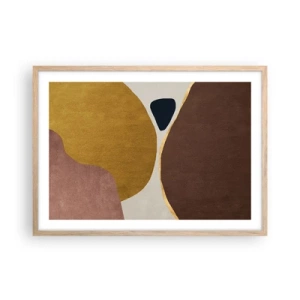 Plagát v ráme zo svetlého duba - Abstrakcia – miesto v priestore - 70x50 cm