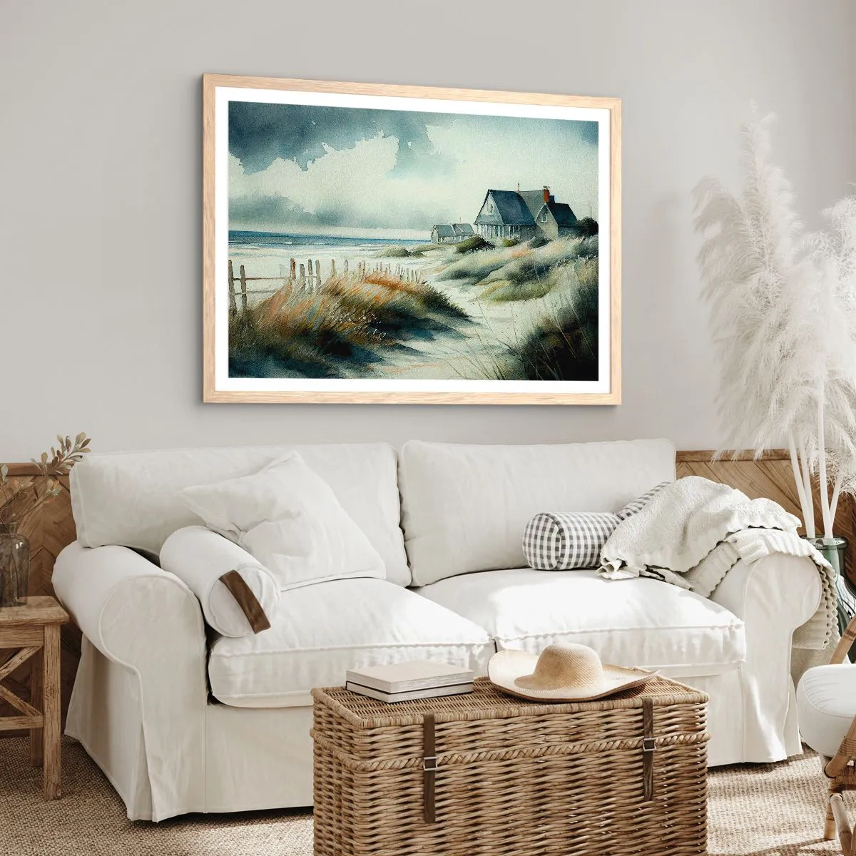 Plagát v ráme zo svetlého duba - Ďaleko od zhonu - 100x70 cm