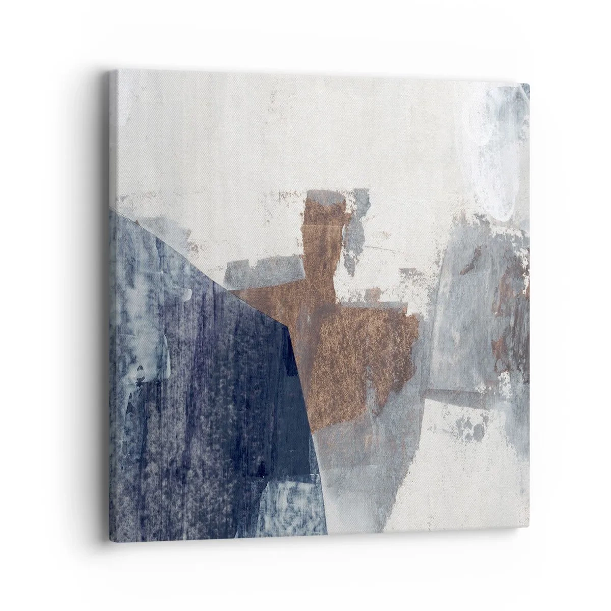 Obraz na plátne - Modro-hnedé tvary - 40x40 cm