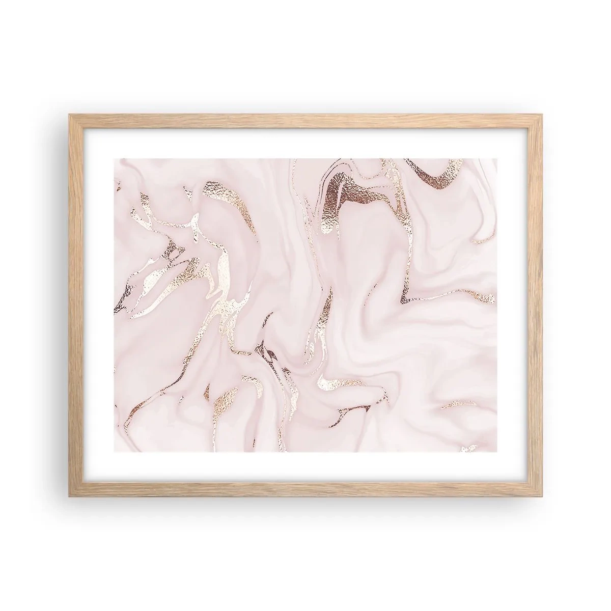 Plagát v ráme zo svetlého duba - V ružovom šialenstve - 50x40 cm