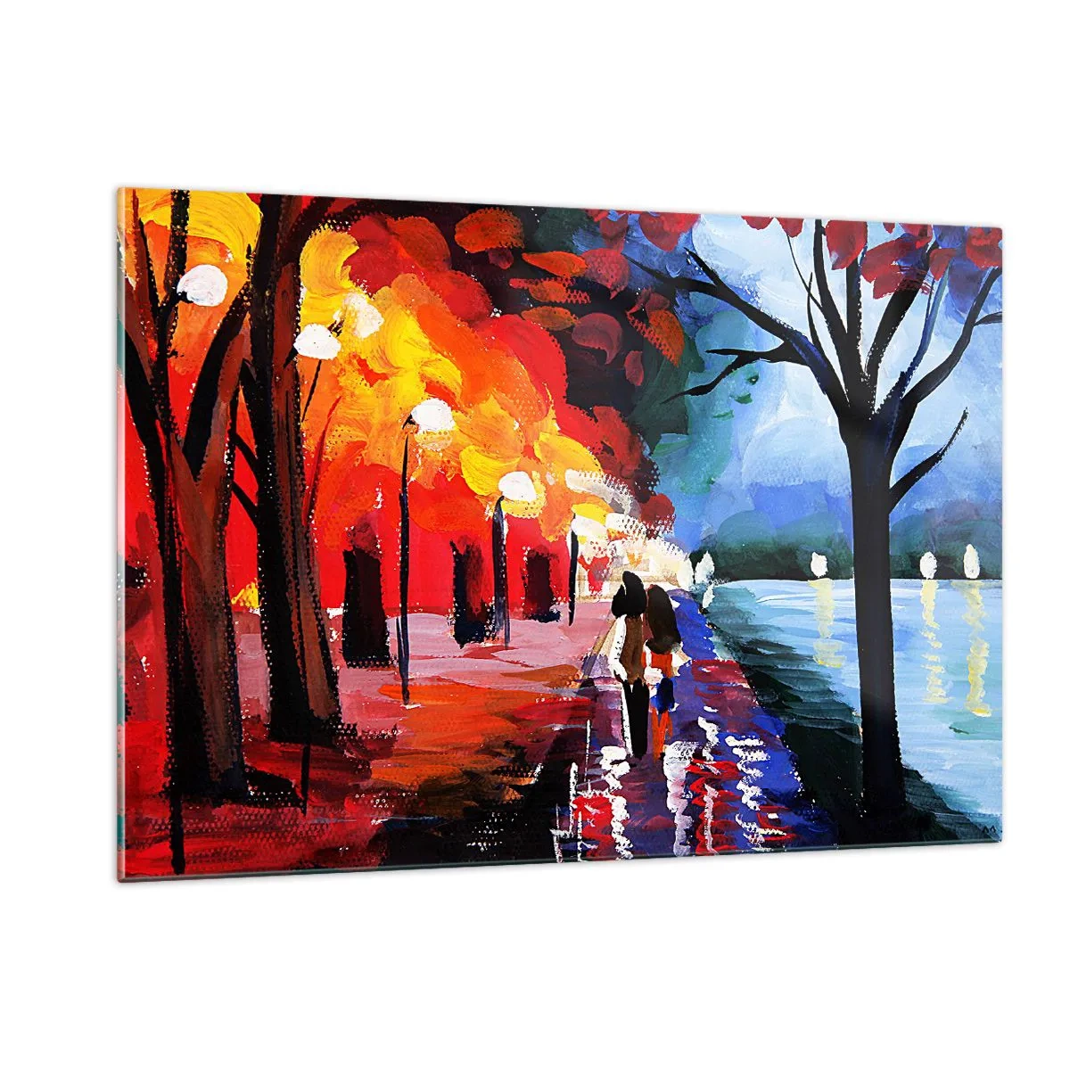 Obraz na skle - Horúca jeseň v parku - 120x80 cm