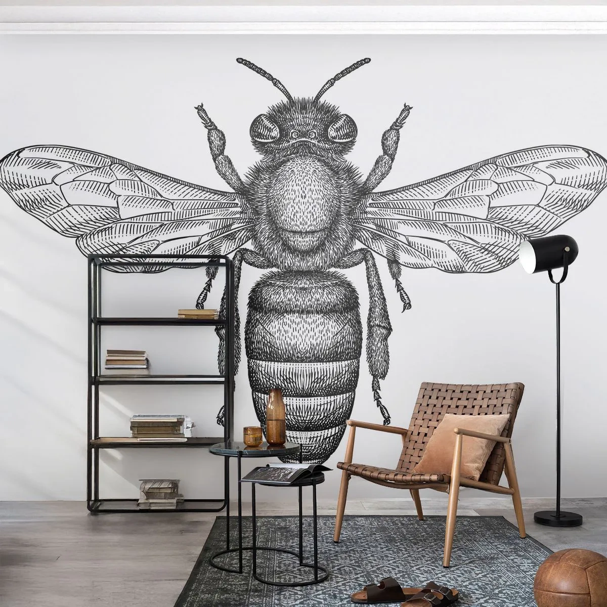 Fototapeta Premium Canvas - Hmyzí portrét - Bee, Hmyz, Minimalistický - 250x175 cm