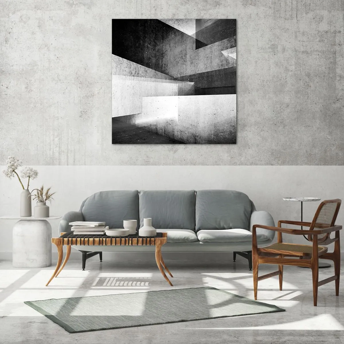 Obraz na skle - Štruktúra priestoru - 70x70 cm